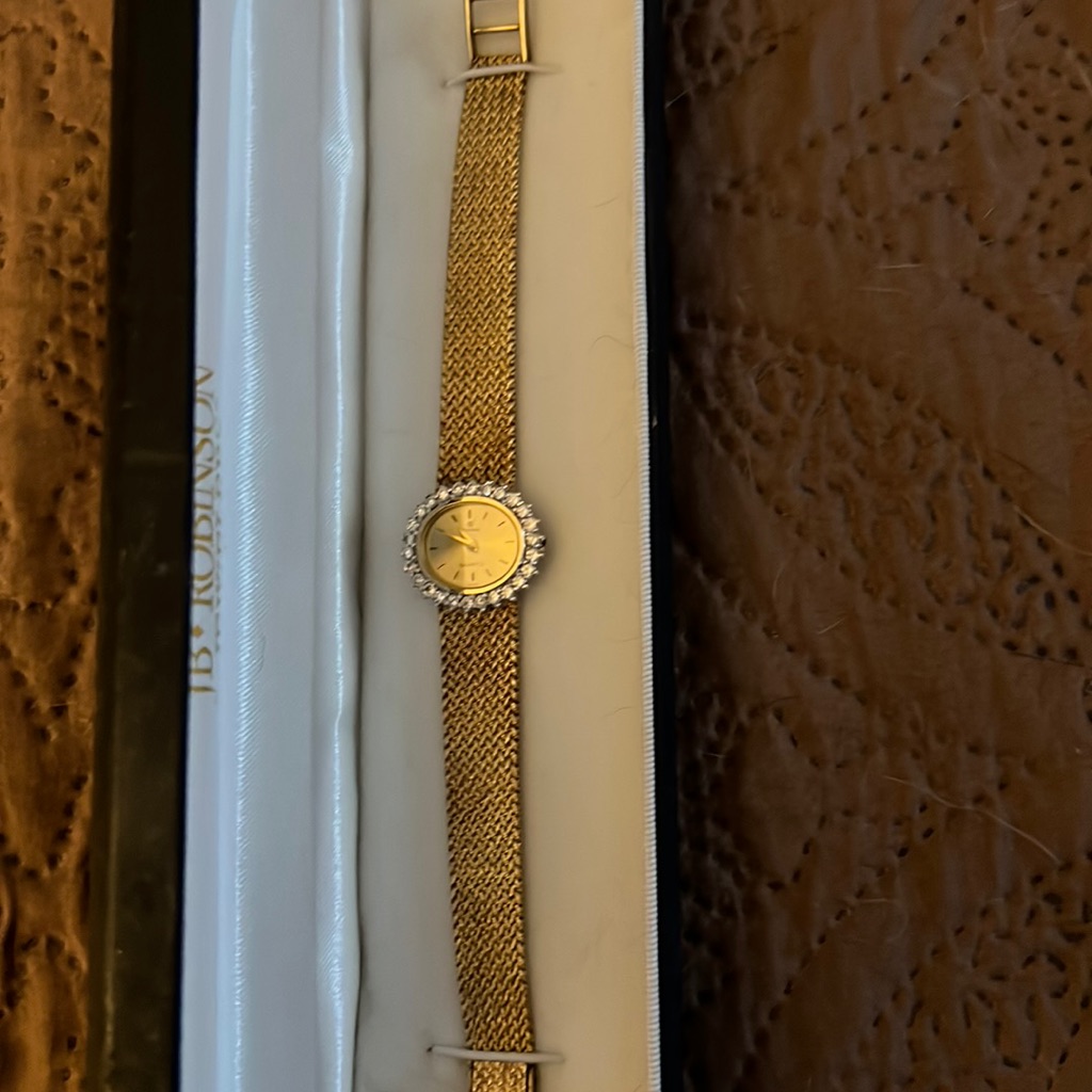 Cyma 14kt Diamond Bezel Gold Ladies Watch